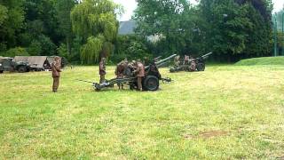 The Garrison artillery group firing 25 pounders at Tilly sur Seulles 2011 [upl. by Annanhoj463]