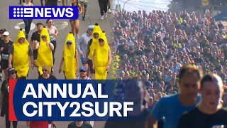 Thousands gather for recordbreaking City2Surf in Sydney  9 News Australia [upl. by Alexandria]