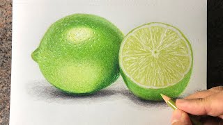 Speed drawing of a Lime with prismacolor pencils [upl. by Nelie]