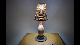 DIY Bowling Pin Lamp in a brake disk  Lampara con pino de boliche en disco de freno [upl. by Hartnett]