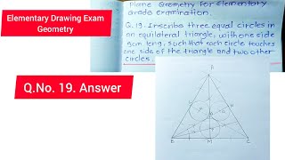 Elementary Drawing Exam Geometry question No19  Answer in English  Ashwin3darts [upl. by Esylle]