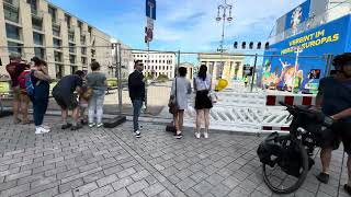 Outside Brandenburg Gate in Berlin  Germany 🇩🇪 [upl. by Alul]