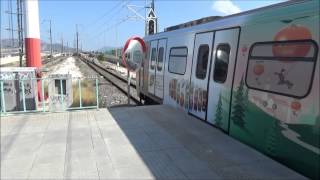 Athens Metro Rotem Advertisement train at Koropi station [upl. by Knipe91]