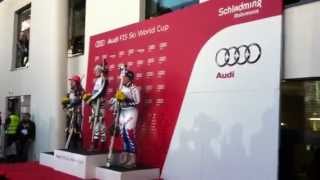 Alpin Siegerehrung nach dem RiesenslalomWeltcup in Schladming 15032012 [upl. by Rednazxela]