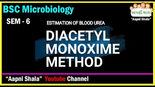 DAM  Estimation of blood urea  Diacetyl Monoxime DAM Method  BSC  sem 6  આપણી શાળા [upl. by Artamas]