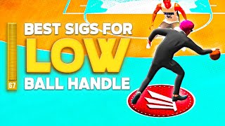 HOW TO DRIBBLE WITH A LOW BALL HANDLE BEST DRIBBLE MOVE SIGS FOR 60 BALL HANDLE ON NBA 2K22 [upl. by Warram697]