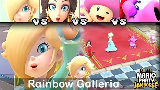 Super Mario Party Jamboree Rosalina vs Pauline vs Toadette vs Birdo in Rainbow Galleria [upl. by Edak]