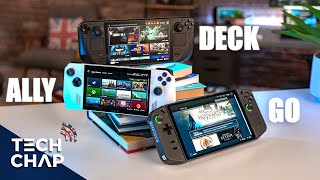 Steam Deck OLED vs ROG Ally vs Legion Go  BEST Gaming Handheld in 2024 [upl. by Vinaya]