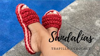 SANDALIAS CROCHET Tejidas con Trapillo sandalscrochet [upl. by Iand]