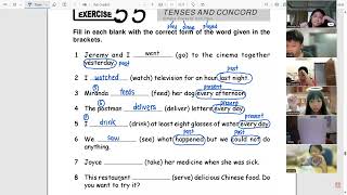 Tenses and Concord Exercise 5560 Next week complete all 21st September 2024 [upl. by Atte599]