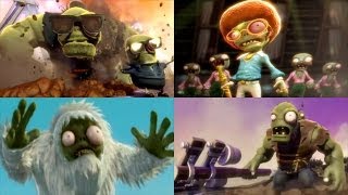 Plants vs Zombies Garden Warfare  All Final Bosses [upl. by Cheung]