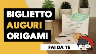 Biglietto auguri con foglio A4  Tutorial Origami giapponesi facile faidate [upl. by Miyasawa]