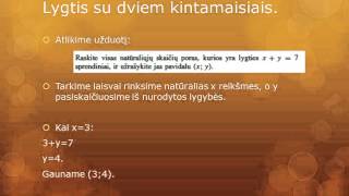 quotMatematika lengviauquot Lygtys su dviem kintamaisiais 7 pamoka 9 klasei [upl. by Ellerahs]