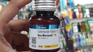 NeoMercazole 20mg tablet  Carbimazole tablet usedoseside effects पूरी जानकारी हिंदी में । [upl. by Notreb330]