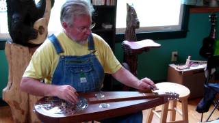 Mike Clemmer plays one his Dobro dulcimers at his shop in Townsend Tenn [upl. by Kcirddehs]