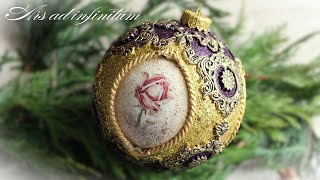 Błyszcząca bombka  Shiny bauble Decoupage Tutorial [upl. by Lothaire]