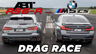 BMW M5 CS vs ABT RS6R  DRAG RACE  Daniel Abt [upl. by Eiffe968]