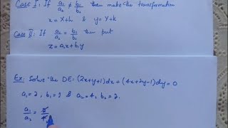 Differential Equations Reducible Into Homogeneous form I [upl. by Timmons301]