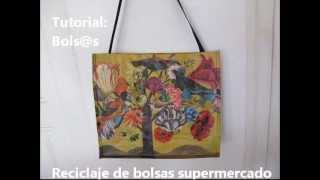 Tutorial cómo hacer un bolso o bandolera reciclando una bolsa del súpermercado [upl. by Ahsert]