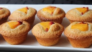 Peach Financier Recipe  How to Make Peach Almond Cakes [upl. by Ientruoc613]