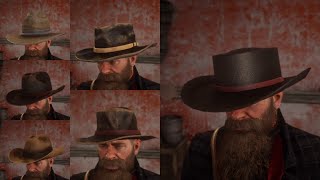 RDR2  Plantation Gamblers  Gaucho  Worn Flop  Cutter  Rodeo  Cattleman HAT NEW LOCATIONS [upl. by Ahsirahc]