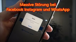 Instagram Whatsapp und Facebook Störung Weltweit massiver Ausfall bei social Media Apps [upl. by Gabrielle379]