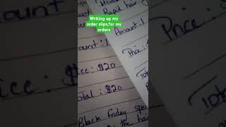 Writing out order slips orders smallbusiness entrepreneur [upl. by Nuahsyt]