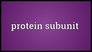 Protein subunit Meaning [upl. by Salbu30]