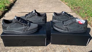 Air Jordan 1 Low Travis Scott Black Phantom Replica Vs Retail [upl. by Natka]