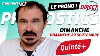 Pronostic Quinté et des courses PMU du Dimanche 29 septembre 2024 En partenariat avec GenybetTurf [upl. by Woodson]