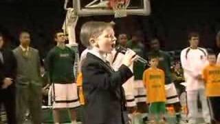 7 year old sings National Anthem  Anthony Gargiula [upl. by Enoved680]