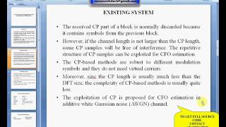 A New CyclicPrefix Based Algorithm for Blind CFO Estimation in OFDM Systems [upl. by Annaert]