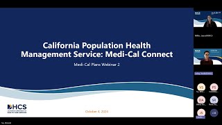 California Population Health Management Service MediCal Connect MediCal Plans Webinar 2 [upl. by Ellehcsar984]