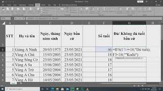 Hướng dẫn tính tuổi lọc danh sách cử tri bầu cử trong Excel [upl. by Delos939]