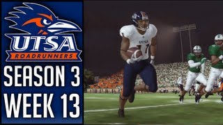 NCAA Football 13 UTSA Dynasty Week 13 Tulane Green Wave  Season 3 [upl. by Robinette]