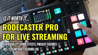 Rodecaster Pro Review  Live Streaming with OBS StreamYard Facebook Live [upl. by Gabriela]