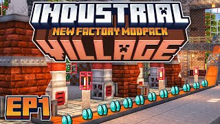 THE BEST FACTORY AUTOMATION MODPACK EP1  Minecraft Industrial Village Modded Questing Factory [upl. by Avraham671]