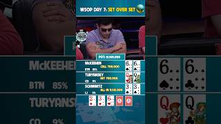 Day 7 WSOP Set over Set 😰 poker pokerhighlights wsop [upl. by Assetal]