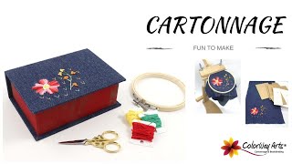 Making a cartonnage box with embroidery [upl. by Abita]