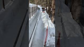 St Moritz🇨🇭 Insane luge sled start on the olympia bob run 🤯🛷☀️ [upl. by Anicul]