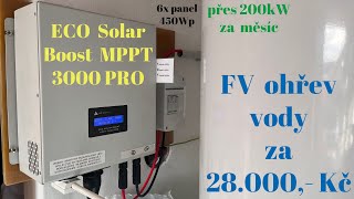 ECO Solar Boost 3000 PRO ohřívá bojler [upl. by Ecirtra]