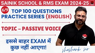 passive voice practice setTop 100 questions of passive voice for sainik school Voice in English [upl. by Edee]