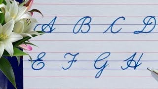 How to write English Capital in four lines I Cursive handwriting A to Z [upl. by Amieva]