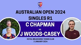 2024 Australian Open  Singles First Round  Chris Chapman 4 v John WoodsCasey [upl. by Neddie]