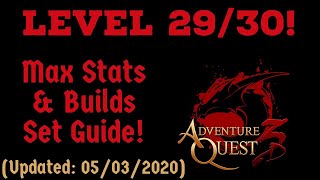 AQ3D Level 29 amp 30 Max Best Stats amp Builds Set Guide Health Attack Armor Crit Evasion Haste [upl. by Elder198]