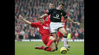 Roy Keane vs Gerrard  vs Liverpool  2003 Premier League  All Touches amp Actions [upl. by Reteip]