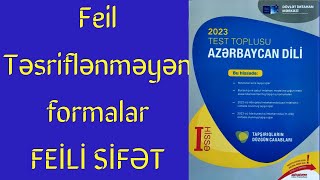 Feili sifət  Feilin təsriflənməyən formaları  Azərbaycan dili test toplusu [upl. by Enehs]