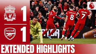 Salah amp Gabriel in actionpacked Premier League tie  Liverpool 11 Arsenal  Extended Highlights [upl. by Yrelle]