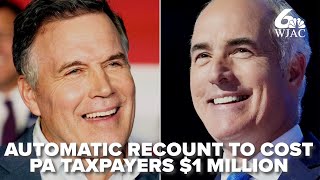 Automatic recount of PA US Senate race to cost taxpayers 1Million [upl. by Kindig267]