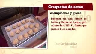 Receta croquetas de arroz champiñones y queso [upl. by Dafodil]